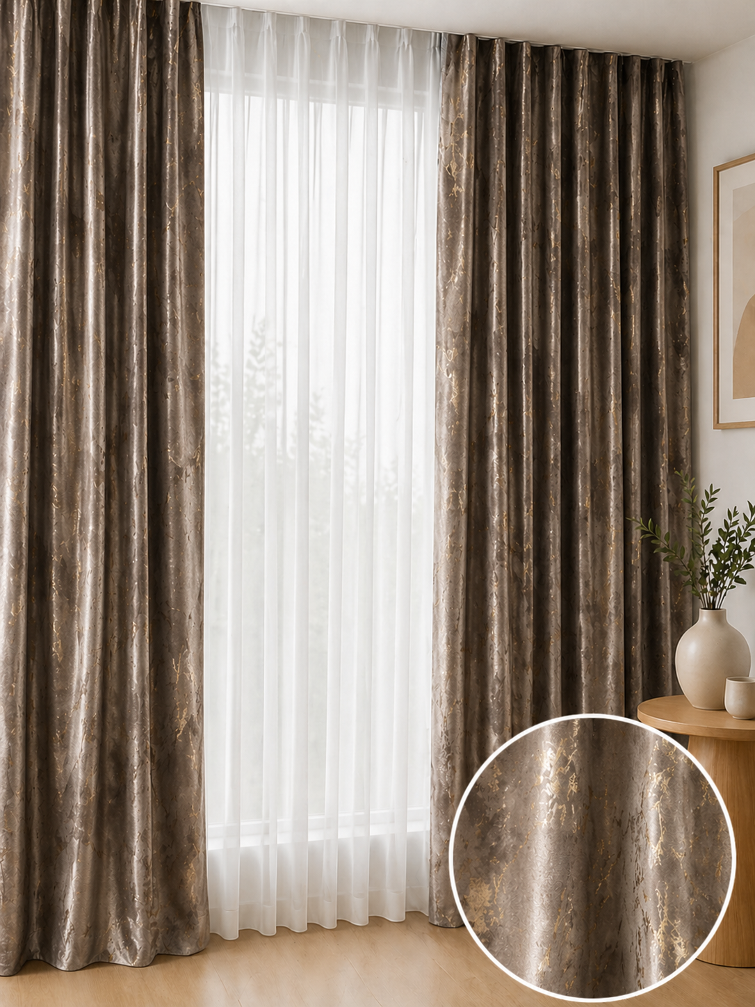 Draperie CATIFEA PITON BLACKOUT MARO CU AURIU